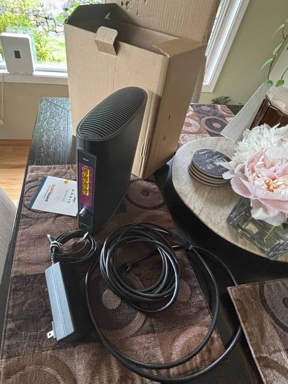 New Arris Black Cable Modem/Router with Power Adapter